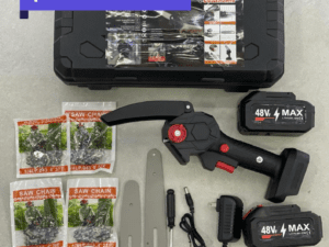 Mini Motosierra Eléctrica - 2 Espadas + 4 Cadenas + 2 Baterías